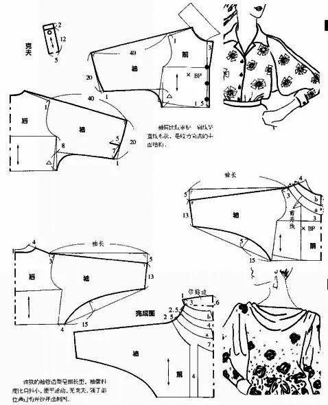 衣袖 44款服装衣袖裁剪图合集！（你想要的袖子都有）