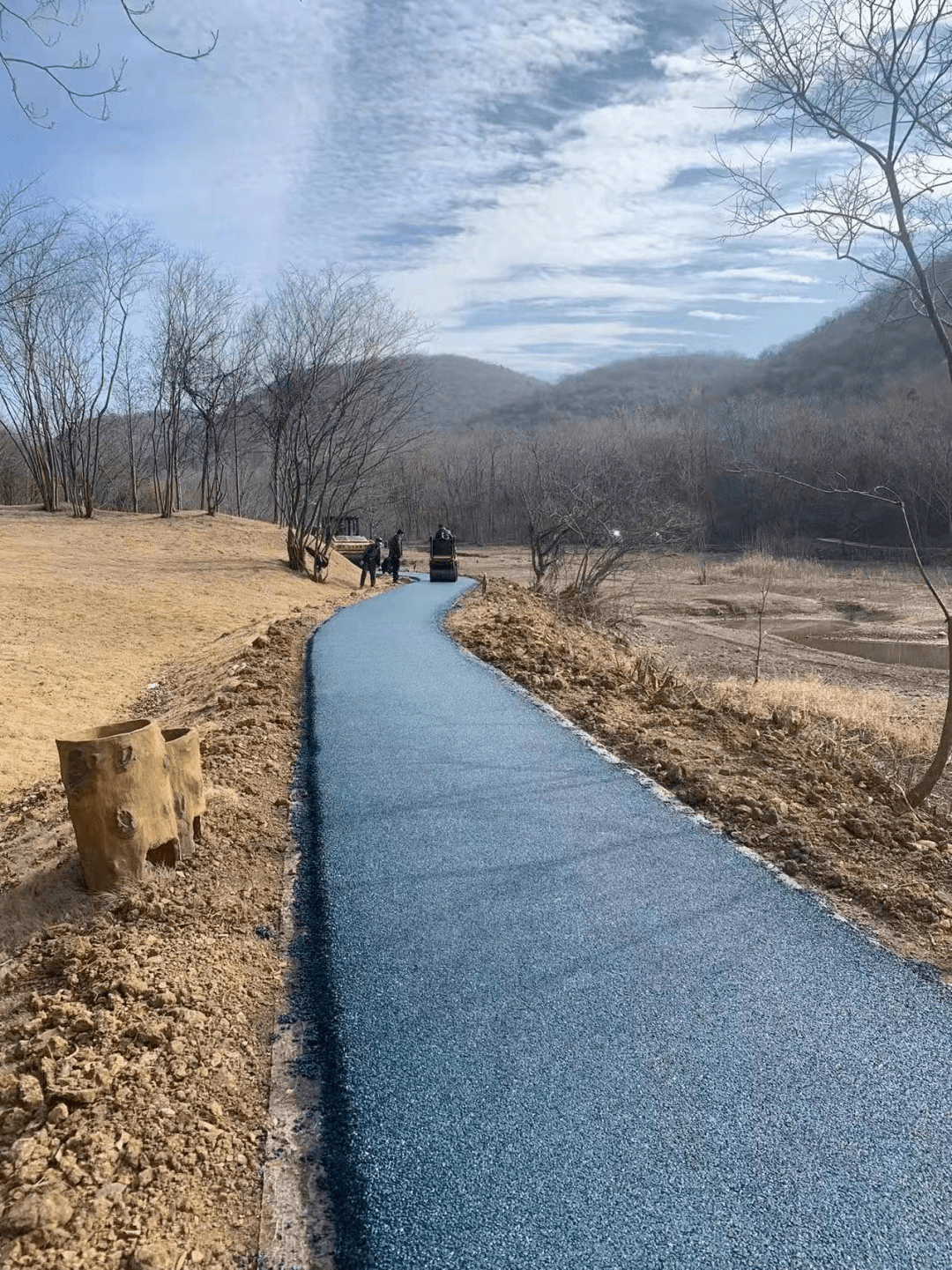 含山褒禅山千金湖游步道彩色沥青铺设