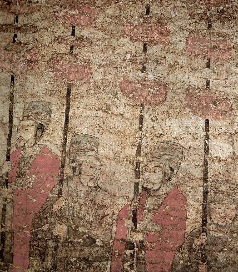 河北磁县湾漳北齐大墓壁画局部忻州九原岗北朝墓壁画局部朔州水泉梁