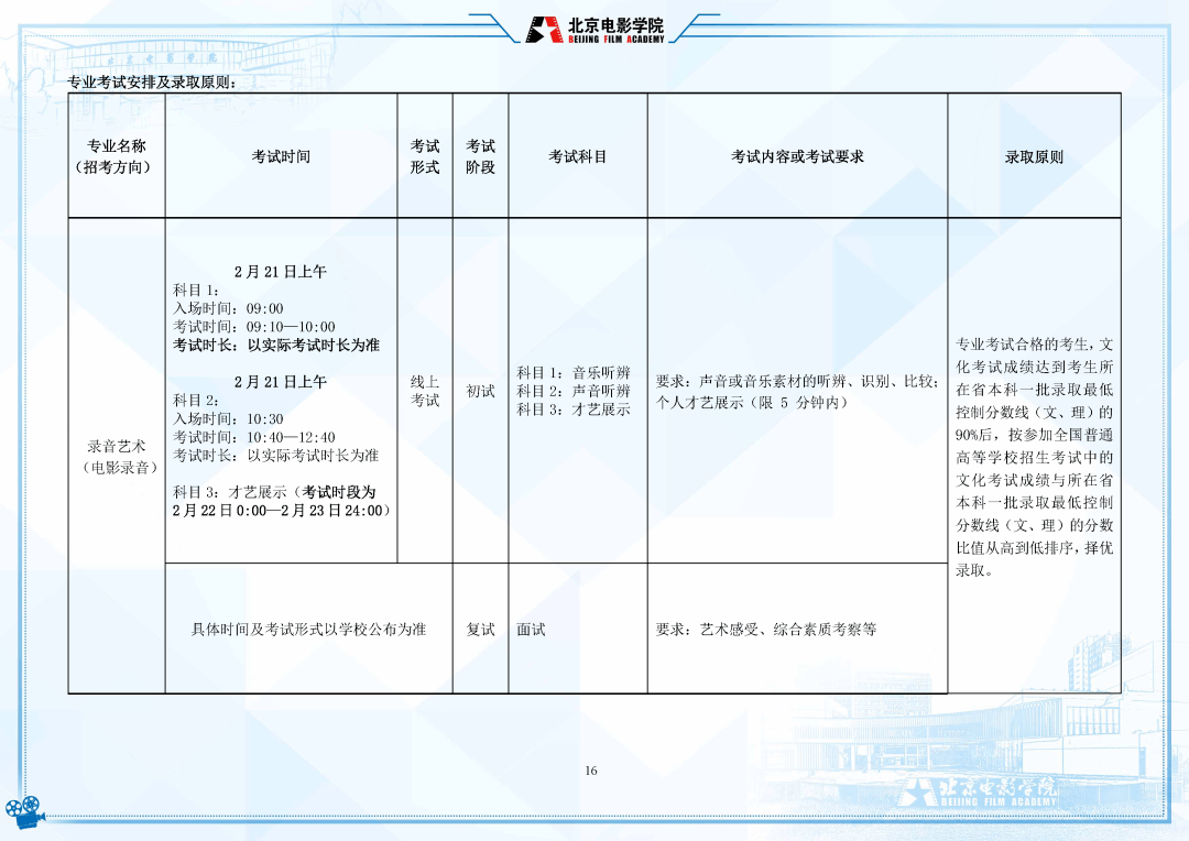 考试|明日起报名！北京电影学院2022年招生简章发布