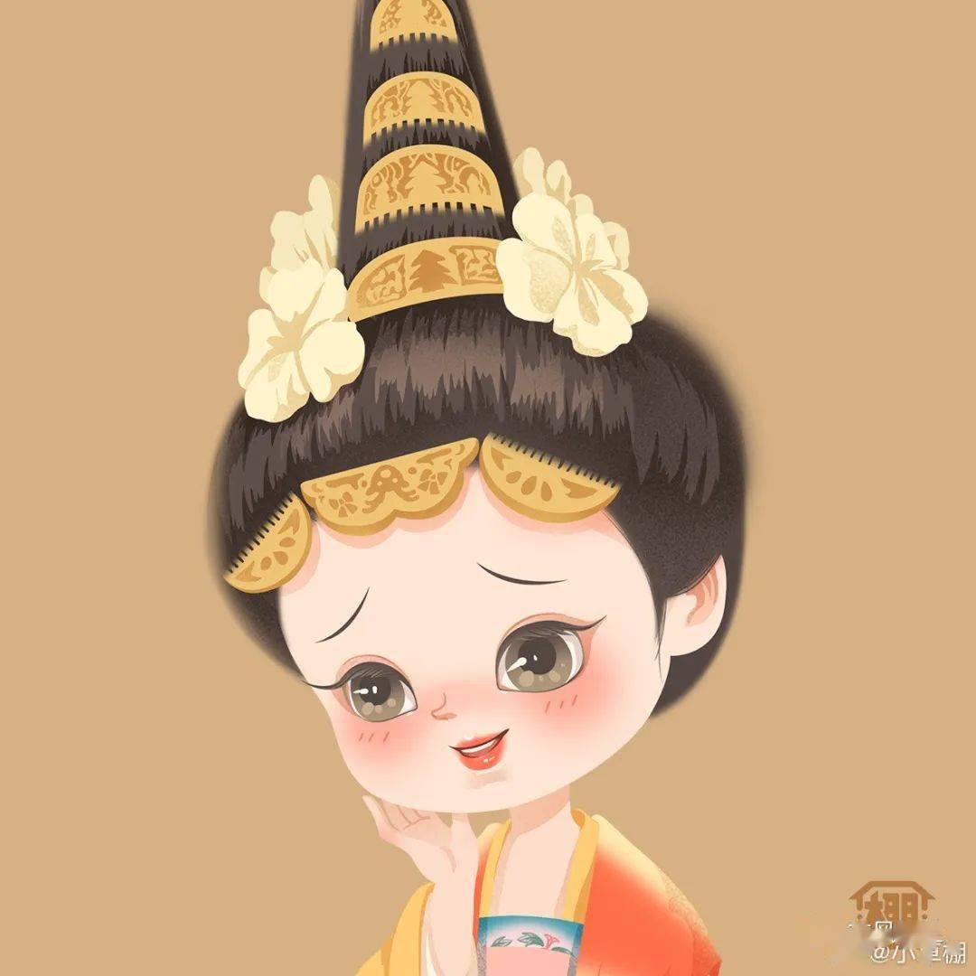 q版汉服靓女头像,一整个被可爱住了_古风_楼兰_乐器