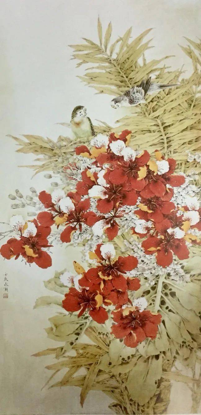 林永潮的工笔花鸟画可以上溯至两宋的院体画