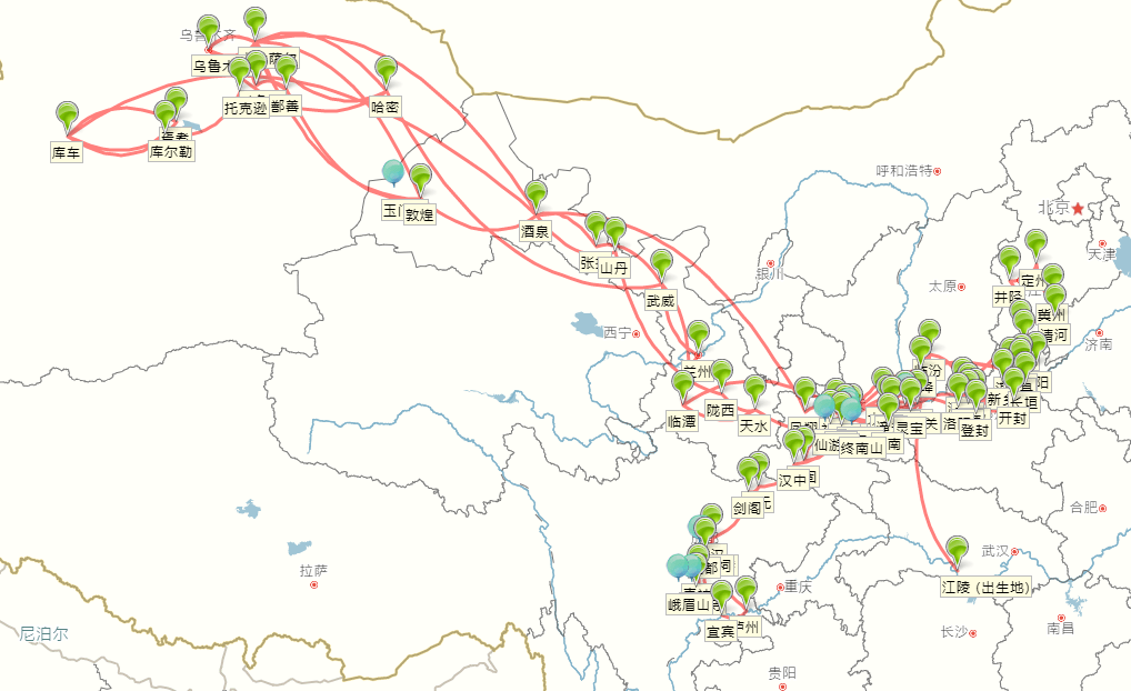 亮了当李白杜甫的旅行足迹被做成地图