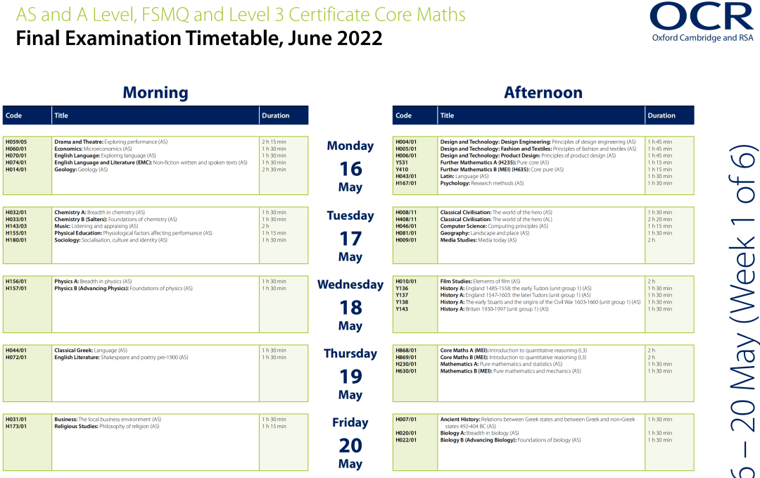 进行|最新官方反馈！2022年夏季A-level/GCSE考试将如期举行！（附考试时间表）