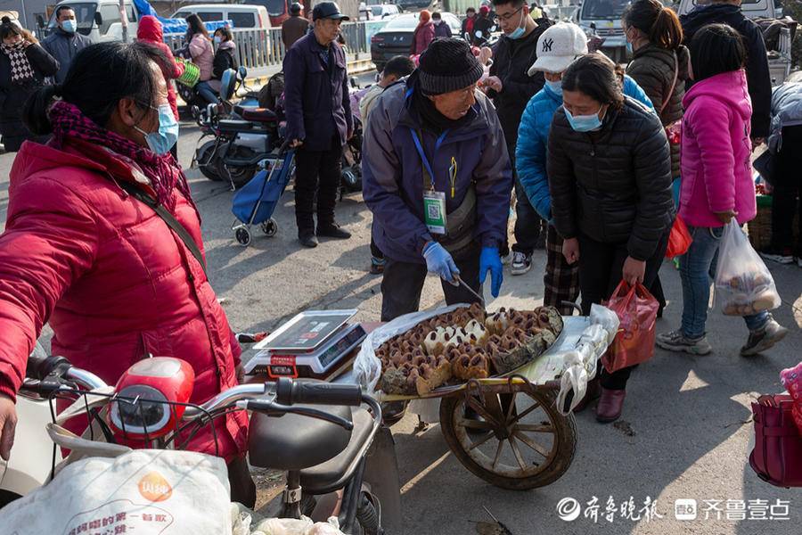 獨輪車賣年糕攤_濟南_大集_老漢