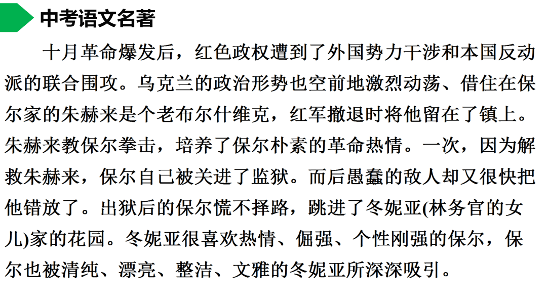 初中语文八下钢铁是怎样炼成的名著导读思维导图考点合集寒假预习必收