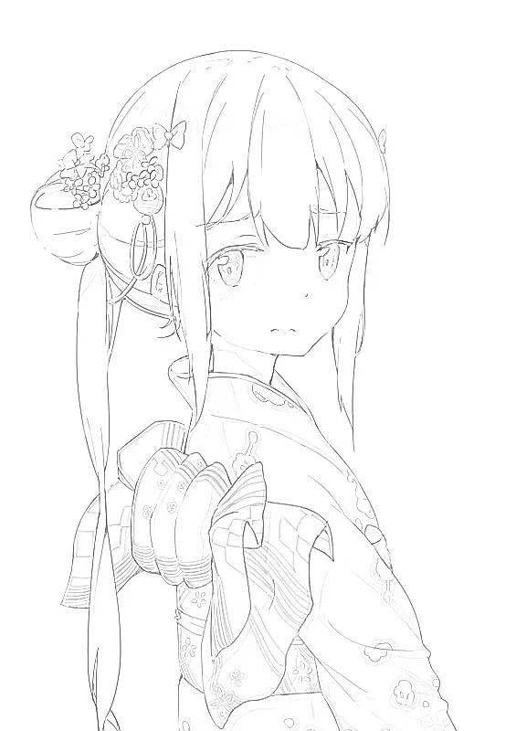 绘画技能分享线稿分享第79期埃罗芒阿老师