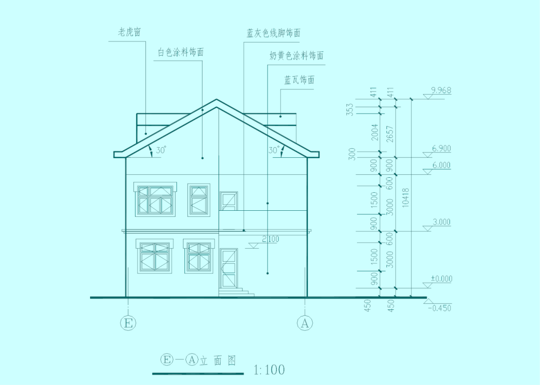 房屋建築施工圖識圖_詳圖_軸線_標高