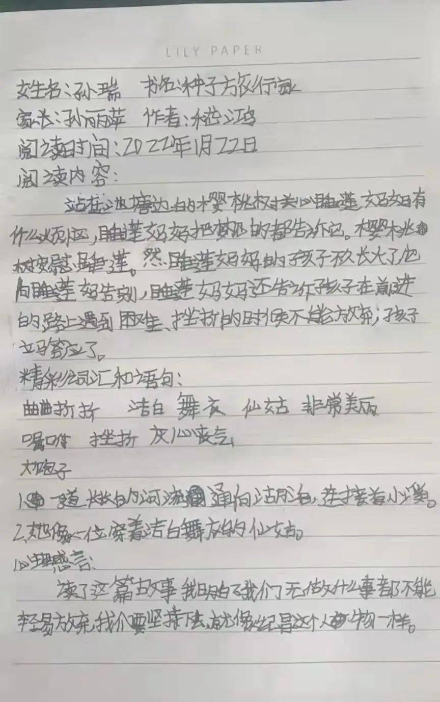 第三季"天天读书"活动优秀读书笔记展示来啦(二)_评语_part_小朋友