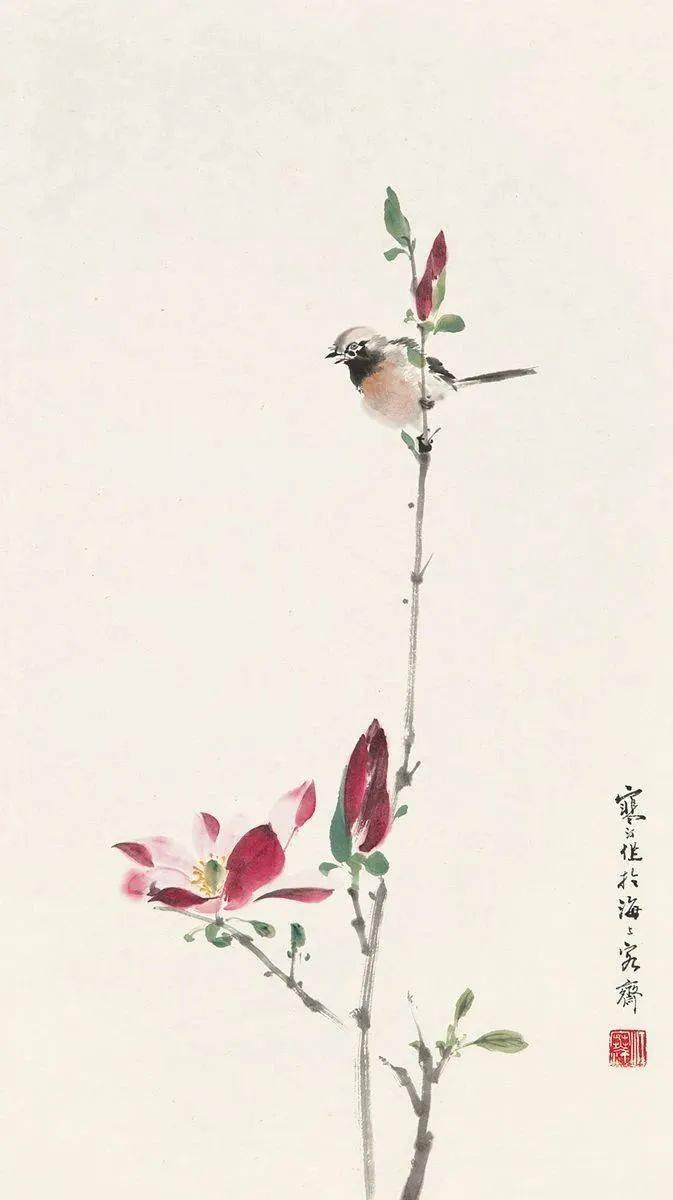 吴昌硕 玉兰白玉兰,花繁而大,洁白芳香,清香远溢,犹如雪涛云海,蔚为