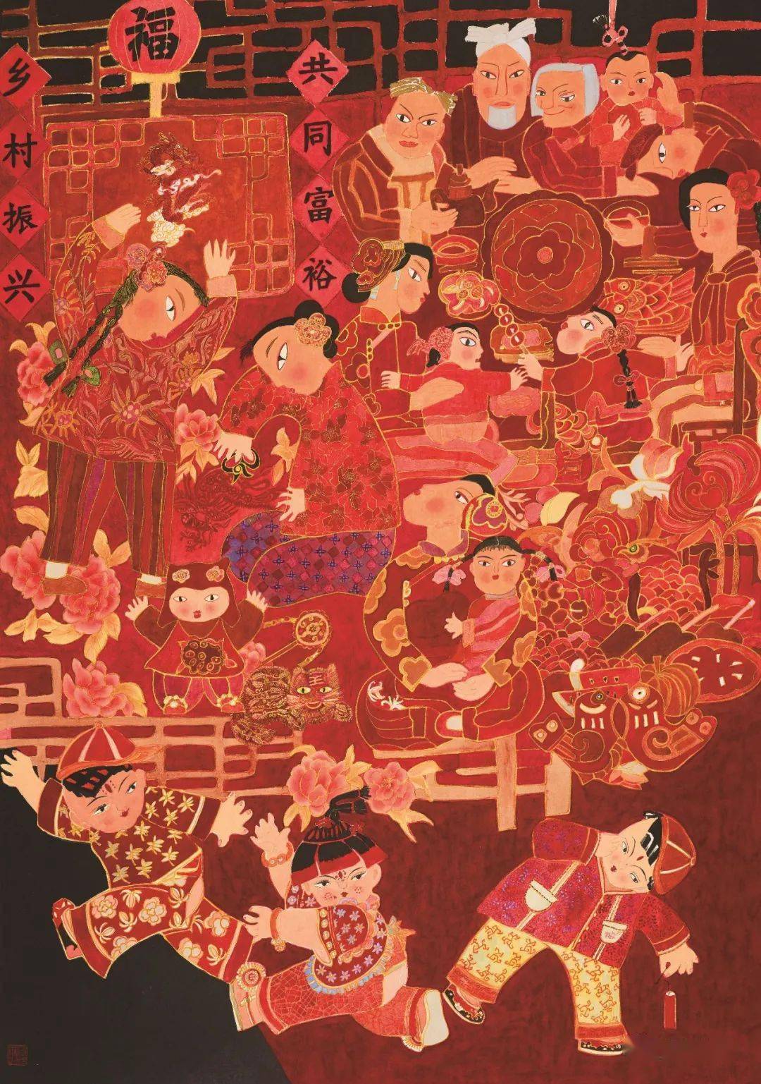 云上展丨赏年画过大年新年画作品联展春色满园1