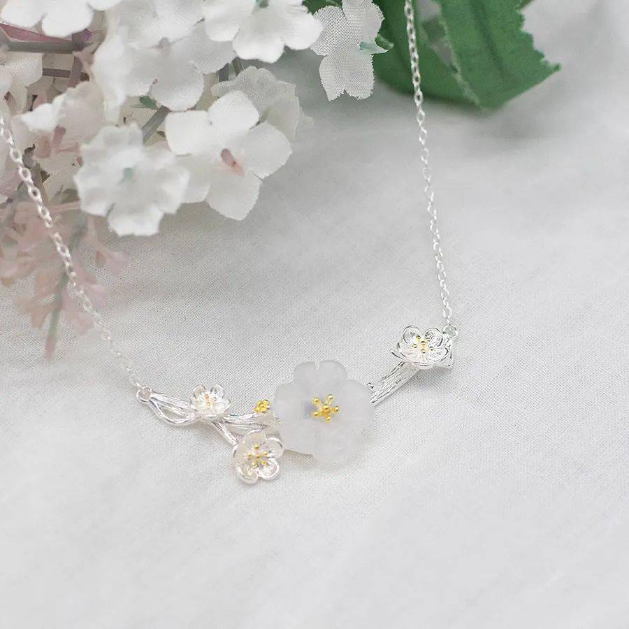 新品上架丨雨中花水晶花项链精雕细琢唯美至极