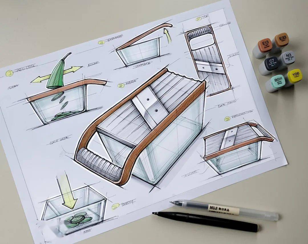 产品手绘丨适合小白寒假在家练习的方形产品手绘图