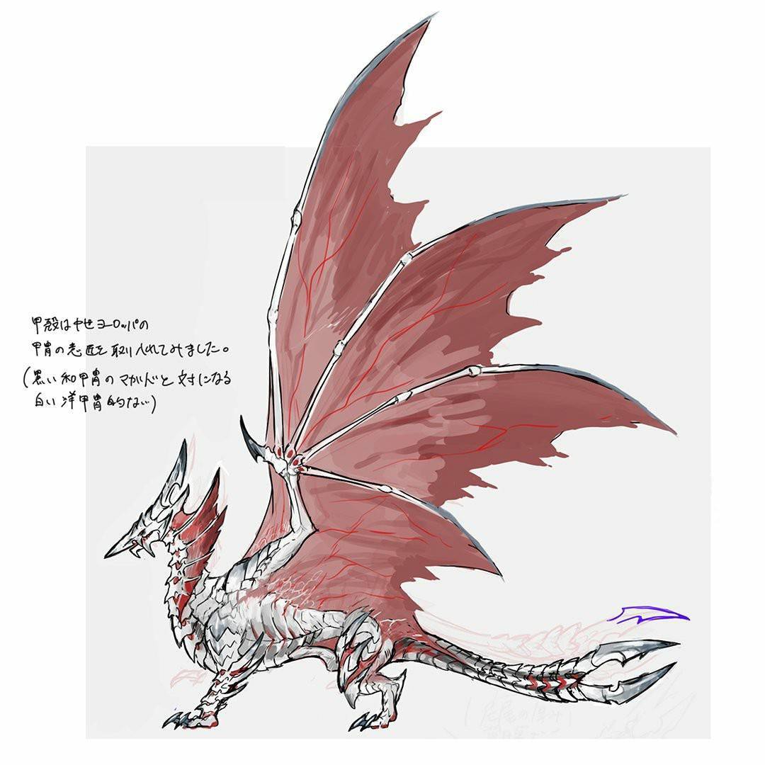 怪物猎人崛起曙光怪物设定图爵银龙和冰狼龙