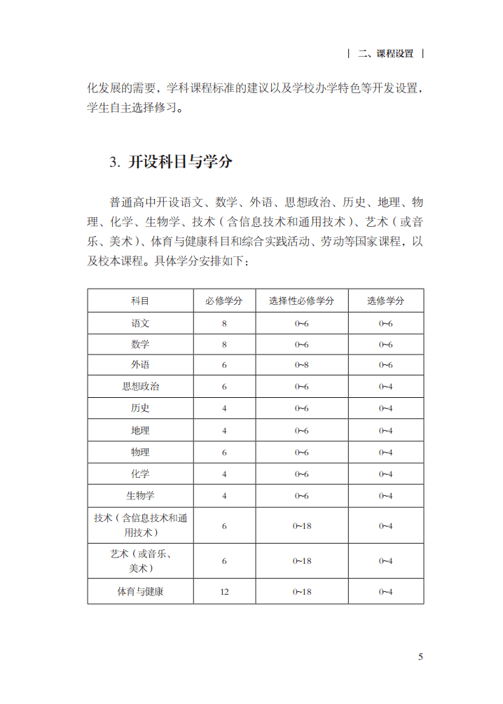 普通高中课程方案及课程标准2020年修订版