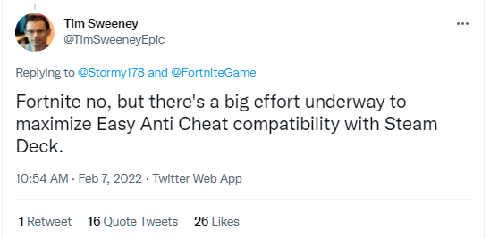 平台|Epic老大：《堡垒之夜》不登Steam掌机 因反作弊困难