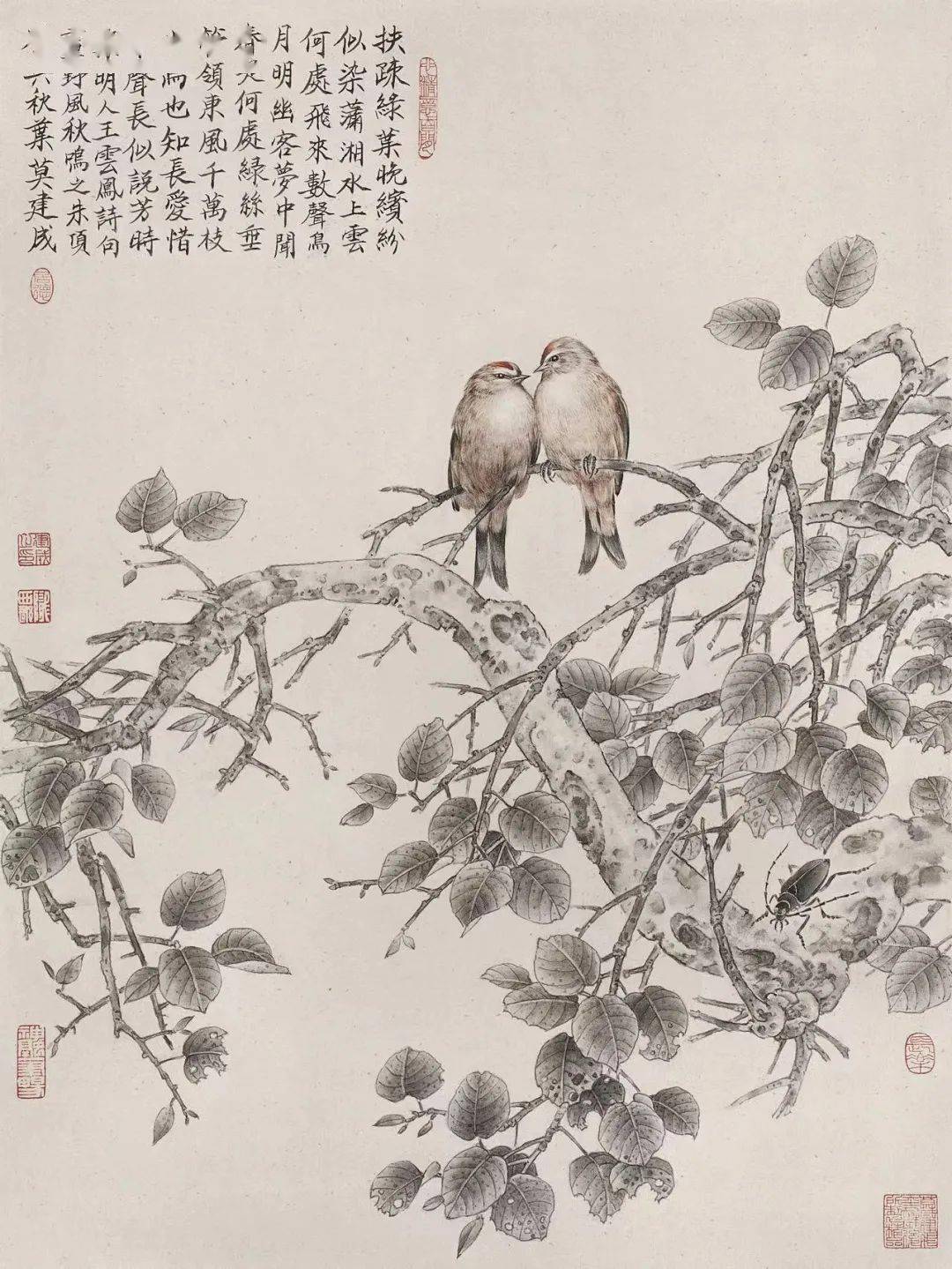 金尚推荐莫建成野风秋鸣系列工笔花鸟经典