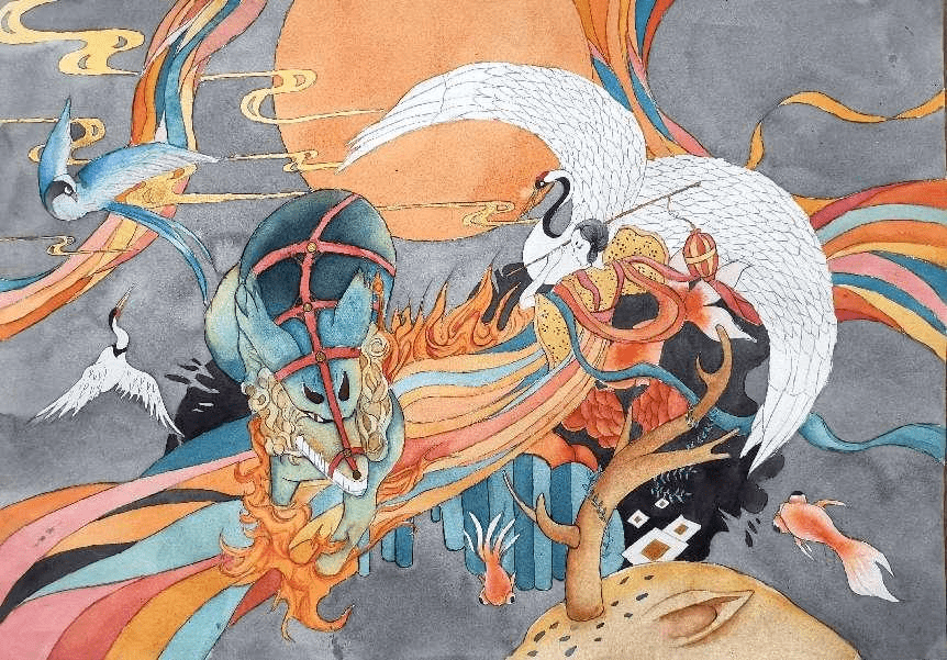 《妖绘卷》 王思琪 10岁《浮世绘》 刘灏桢 12岁《鲸》 刘奕蒙 12岁