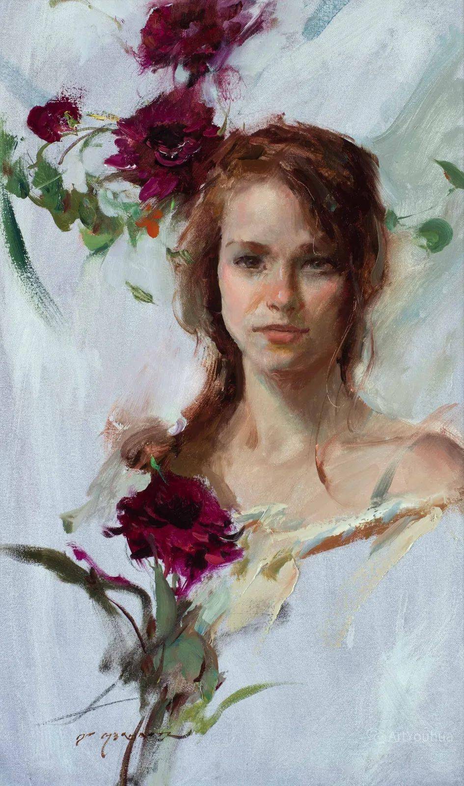 美国画家丹尼尔格哈茨的人物画真是看一遍爱一遍把油画的魅力体现得