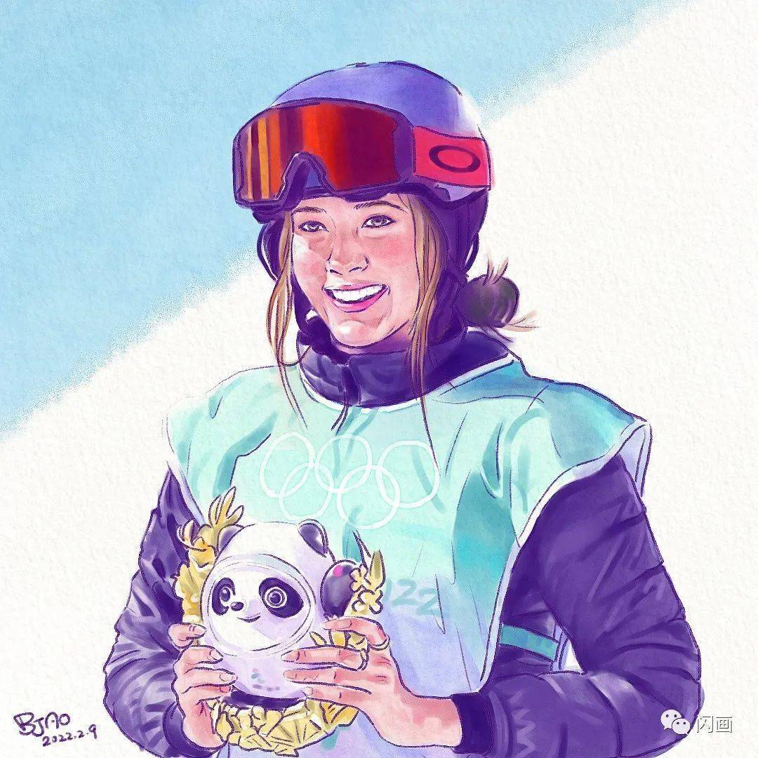 谷爱凌滑雪漫画人物图片
