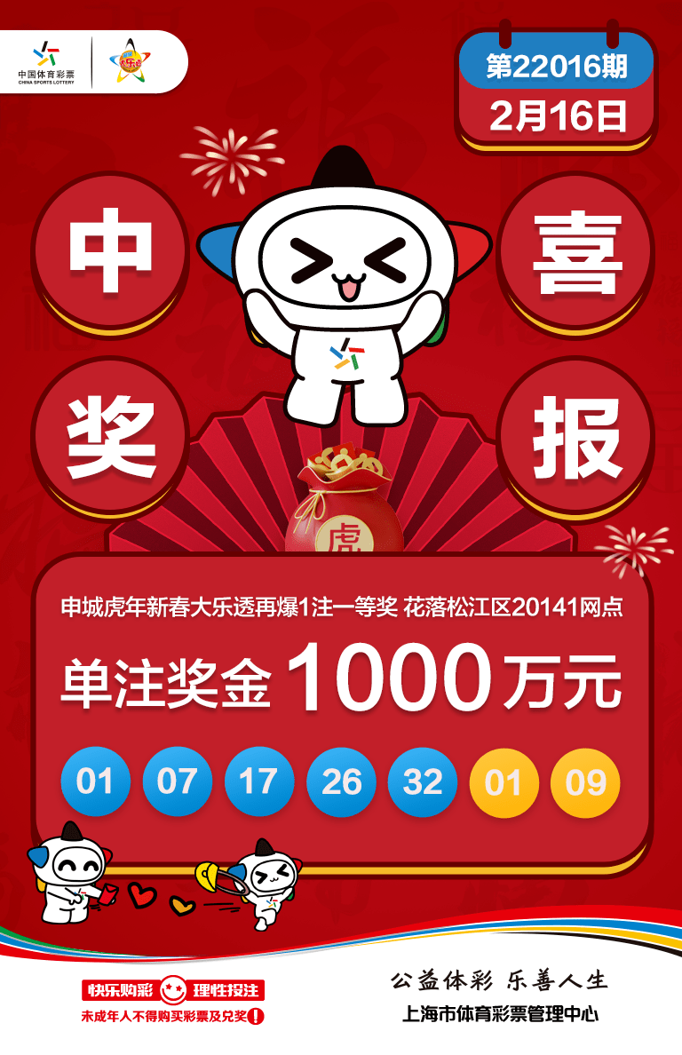 【大奖沾喜】上海松江开出1注大乐透千万头奖_一等奖_追加投注_奖金