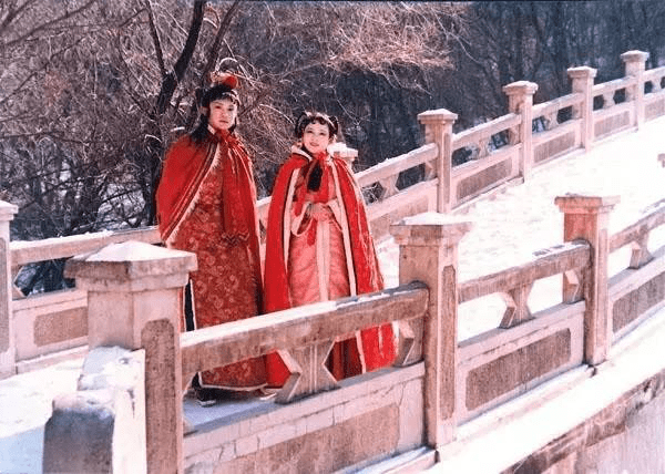 红楼梦薛宝琴携梅立雪白雪红梅相映成辉三百年后仍深入人心