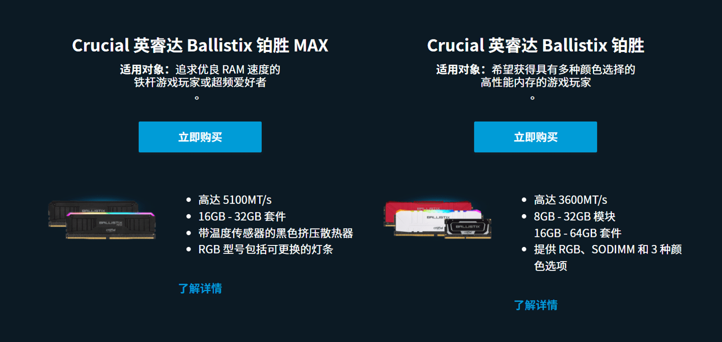 美光宣布结束英睿达 Ballistix 铂胜品牌内存
