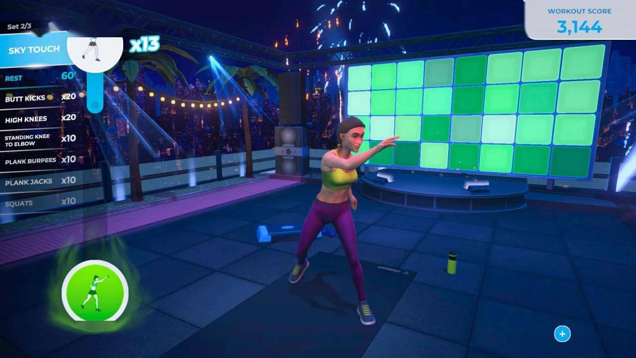 游戏截图:《一起健身吧》是一款体感健身游戏,本作的游戏画面偏向3d