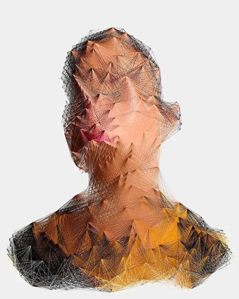 被可以模糊的人物肖像钉子画