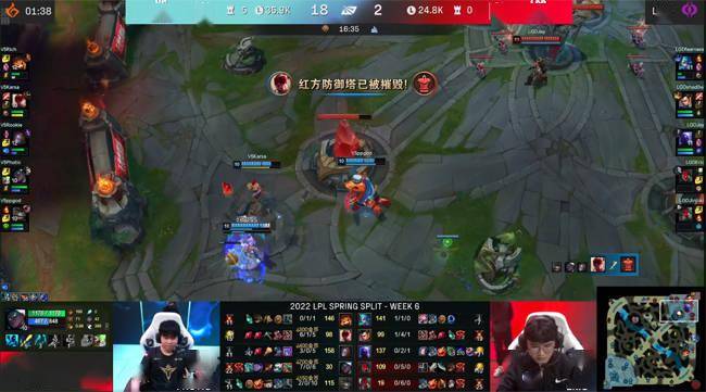 中路|LOL-LPL：16分钟领先1万经济“花式乱杀”，V5让一追二击败LGD