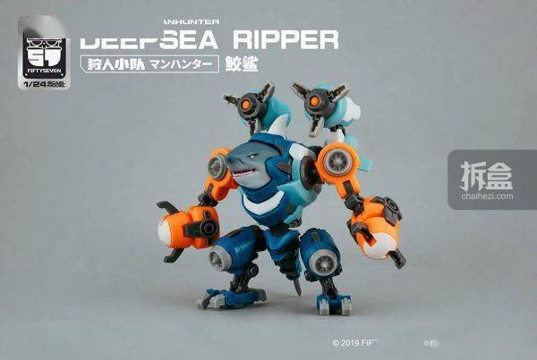 白件|NUMBER.57 1/24 拼装模型 傀甲小队 狩人小队鲛鲨 可动手办