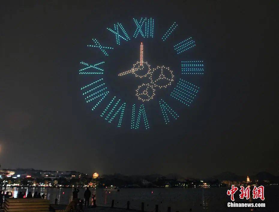 景区|杭州亚运会倒计时200天 千架无人机点亮西湖夜空