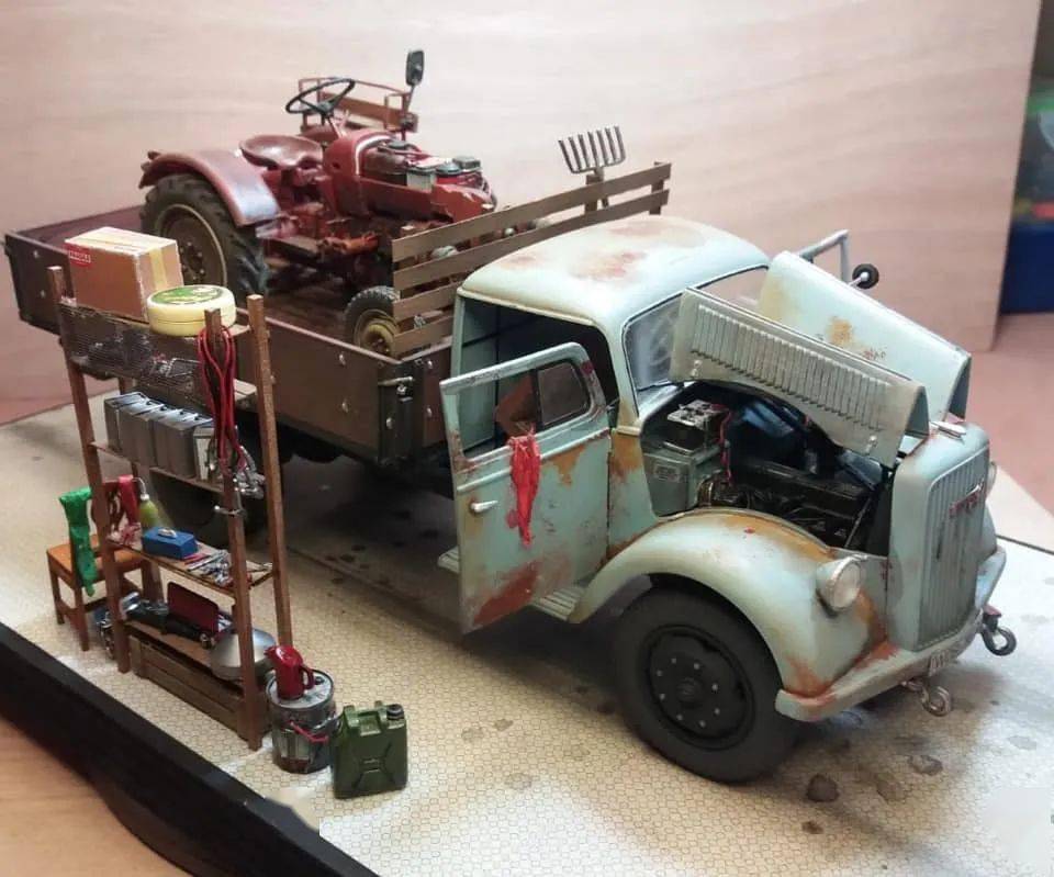 裝保時捷拖拉機的歐寶閃電卡車_作品_方法_junior