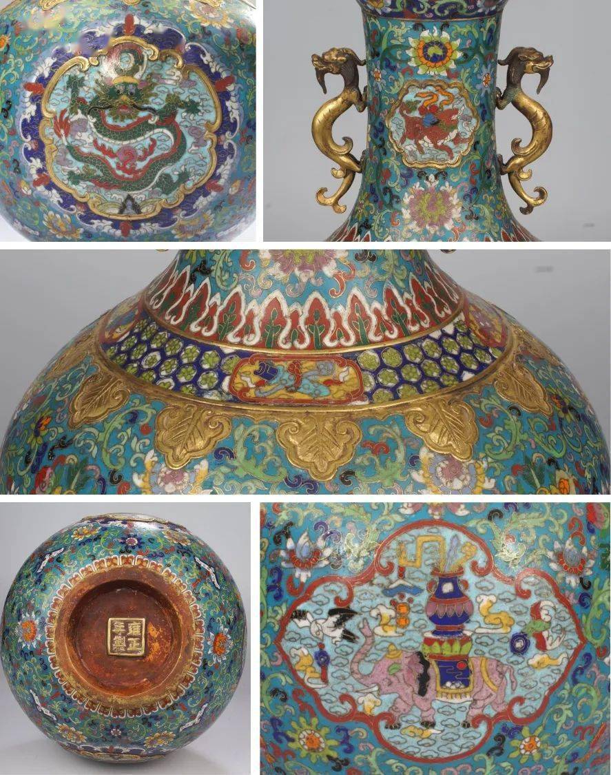 云赏亮宝楼丨景泰蓝鎏金螭耳团龙纹瓶_镀金_文化_珐琅 云赏亮宝楼丨景泰蓝鎏金螭耳团龙纹瓶_镀金_文化_珐琅