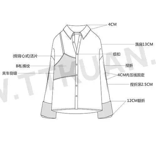 公众 180款-衬衫款式图大全！【服装平面款式图线稿】