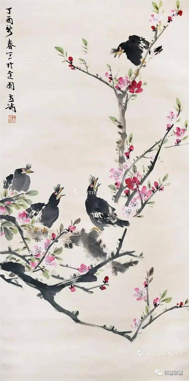 100幅桃花图,桃花一笑,迎春风_国画_桃树_佚名