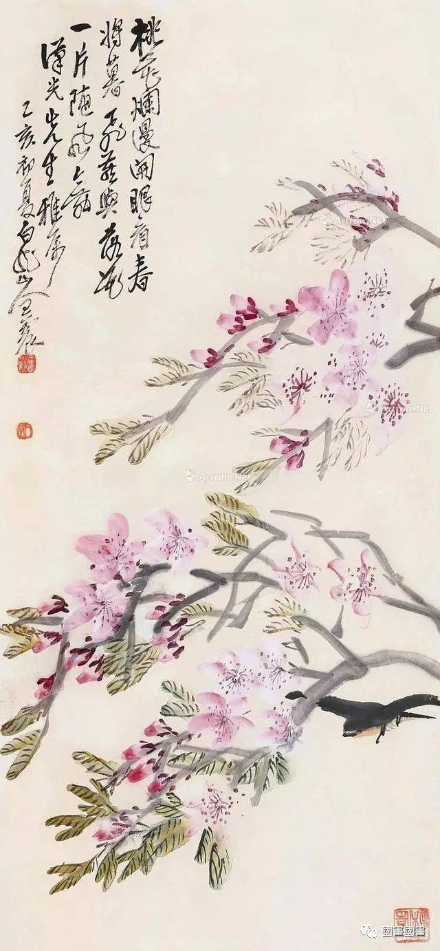 100幅桃花圖,桃花一笑,迎春風_國畫_桃樹_佚名