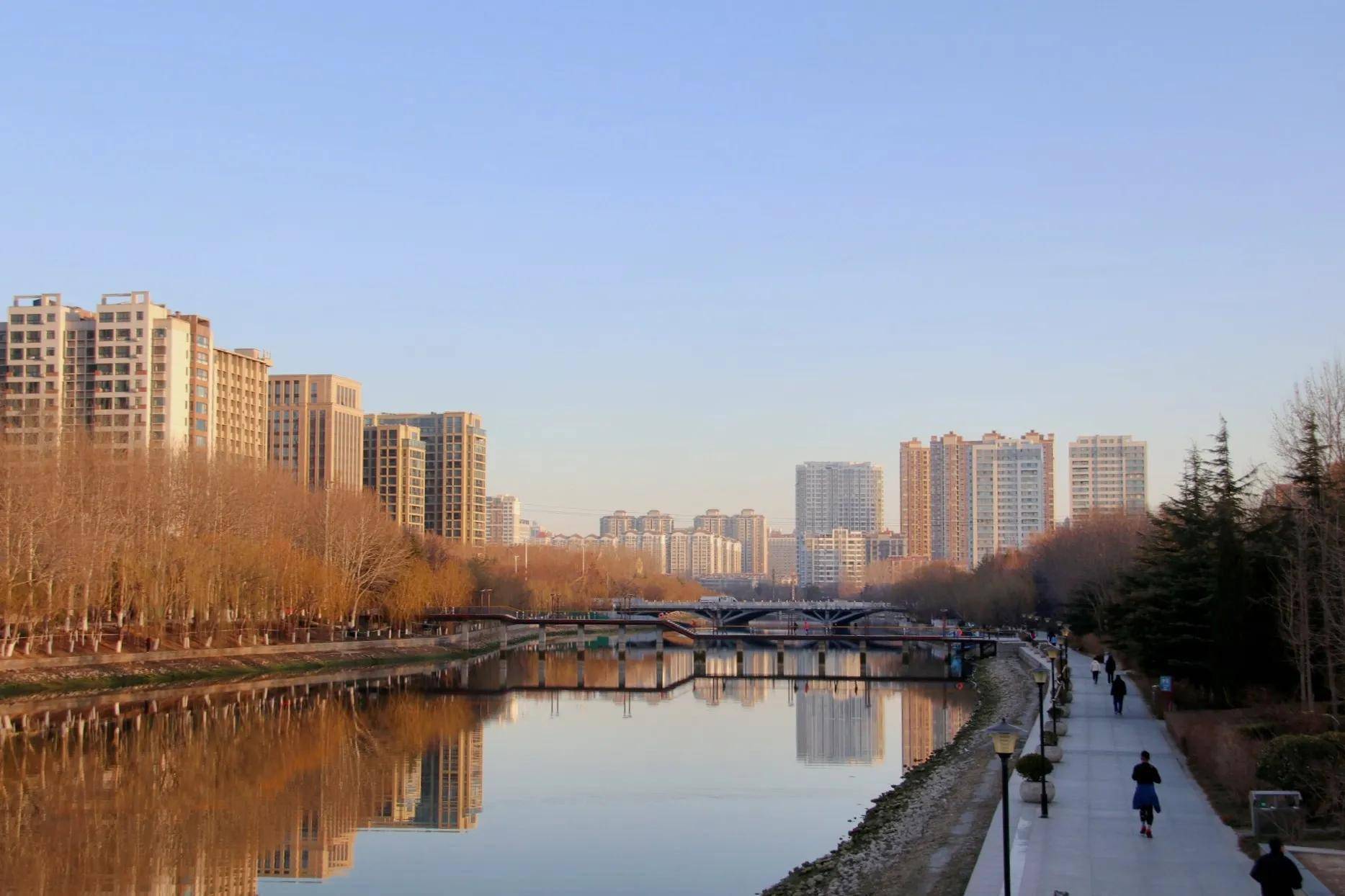 三月潍坊虞河风光,春意乍现