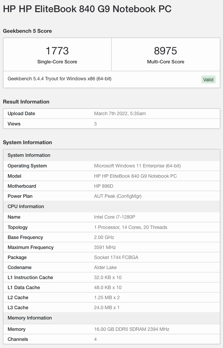 内存|惠普新款 HP EliteBook 840 G9 曝光：搭载 i7-1280P