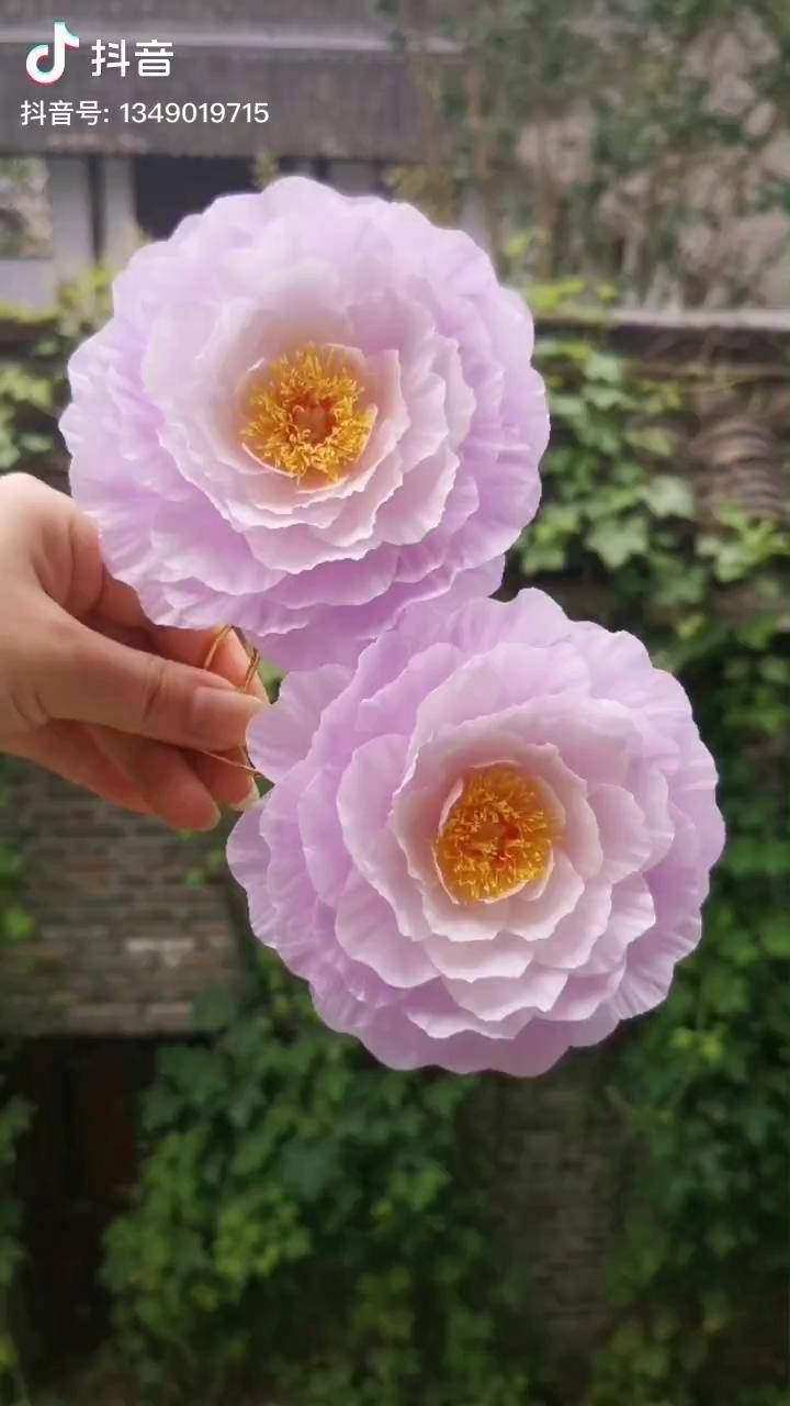 汉服配饰发簪通草花今天是温柔的紫色牡丹啊