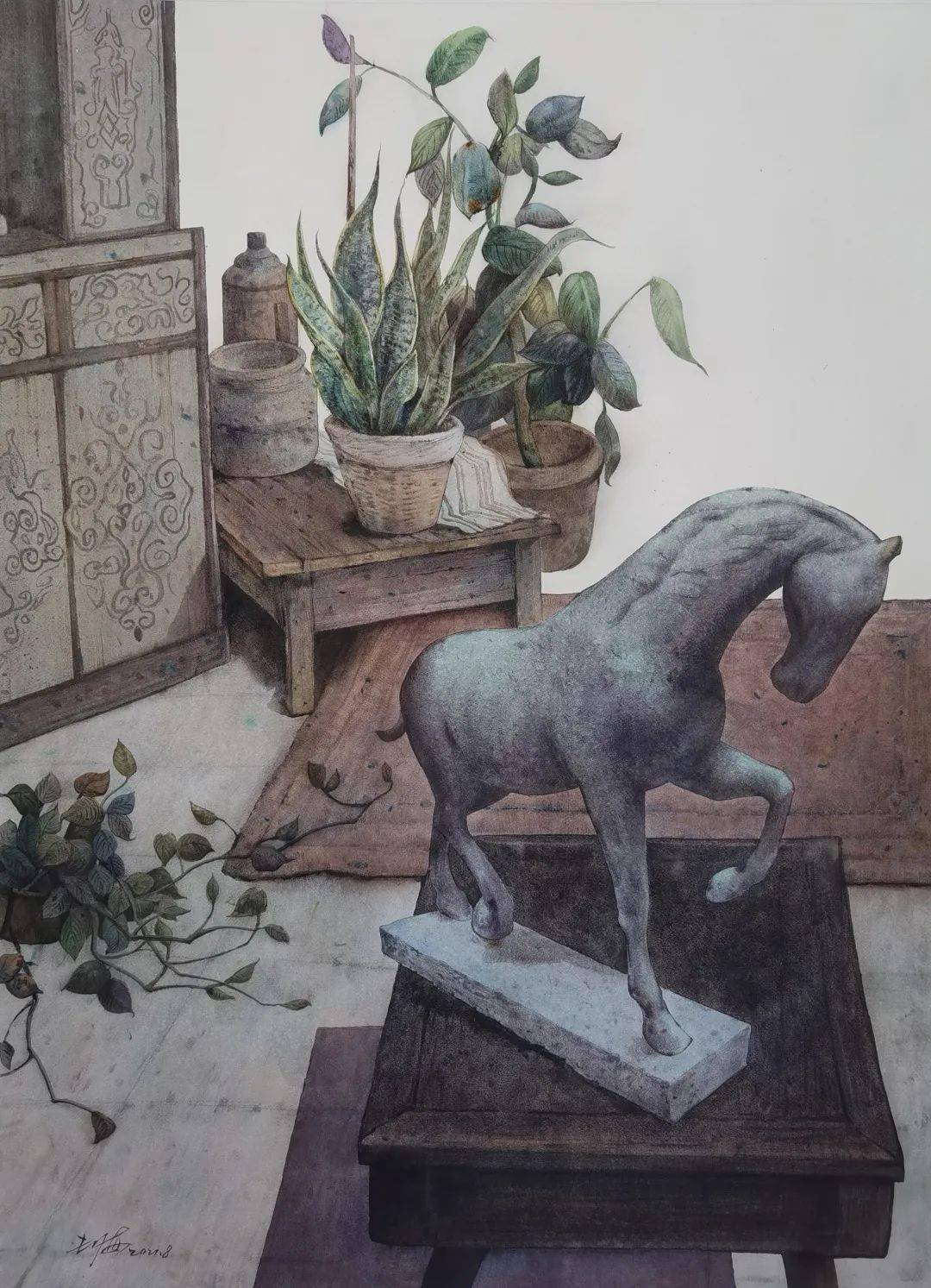 库伦旗画家长海最新水彩作品