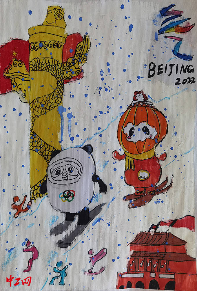 2022北京冬奥会水粉画图片