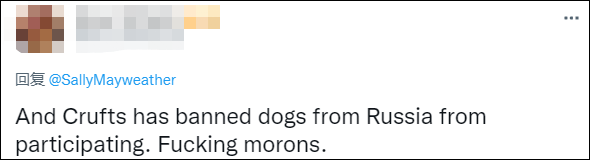 俄罗斯的狗也被西方制裁了...
