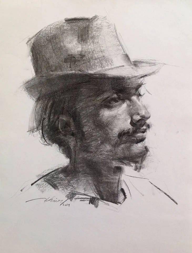 伊拉克80后画家凯里亚当素描作品