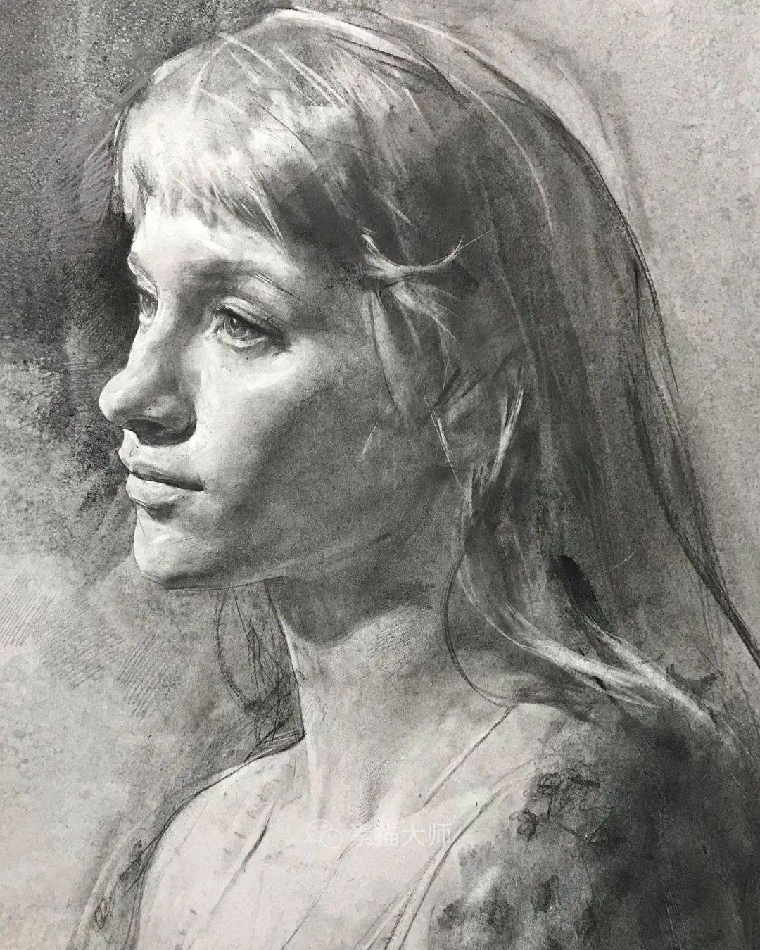 俄罗斯学院派素描青年画家伊凡洛根诺夫作品