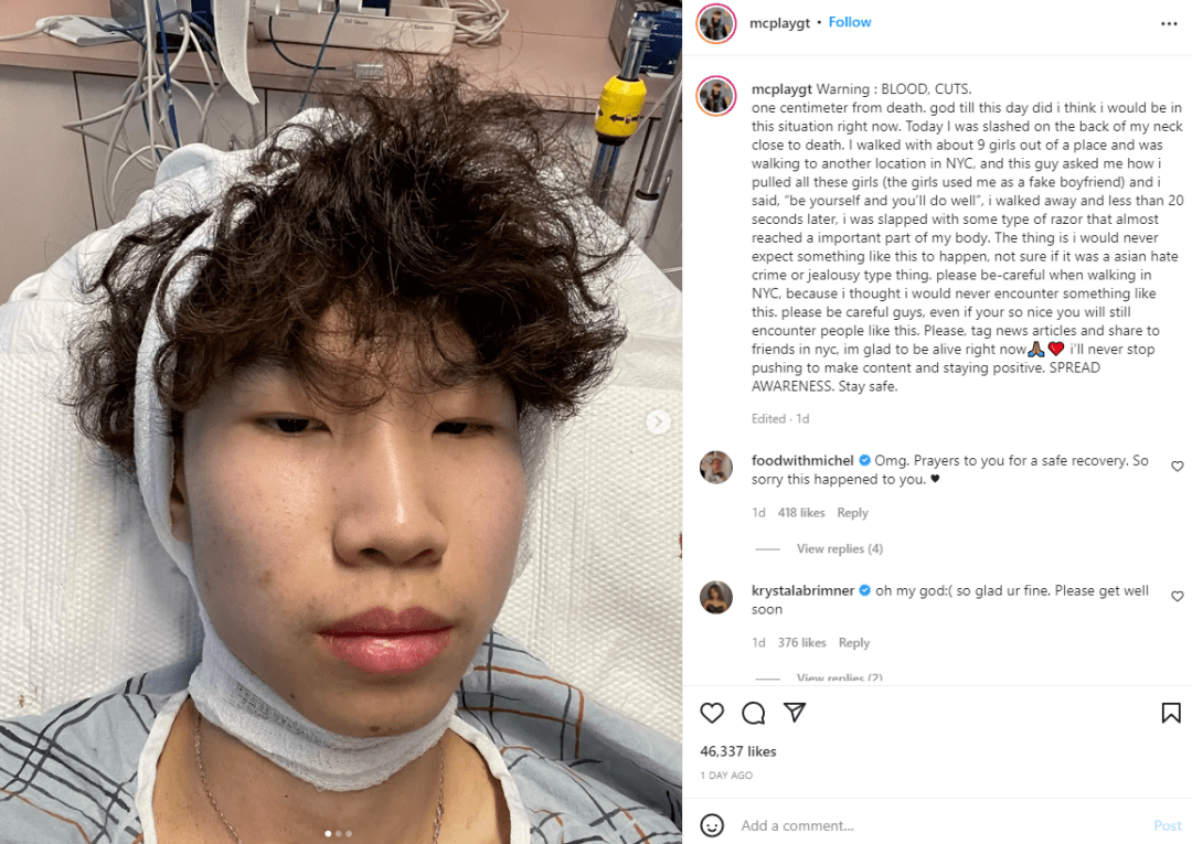 17岁华裔少年唐人街遭割颈 鲜血喷涌_michael_chen_ins