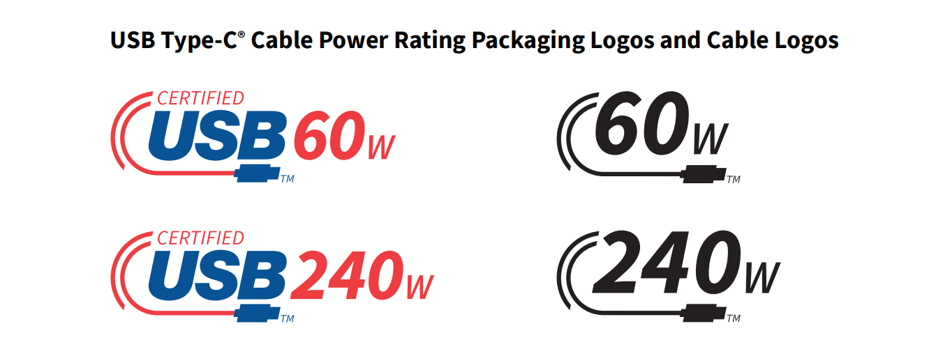 速度|全新 USB-C PD 3.1 线缆认证 Logo 公布，最高 40Gbps / 240W