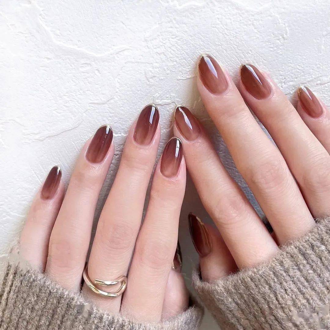 超好看的椭圆型美甲太显手长了