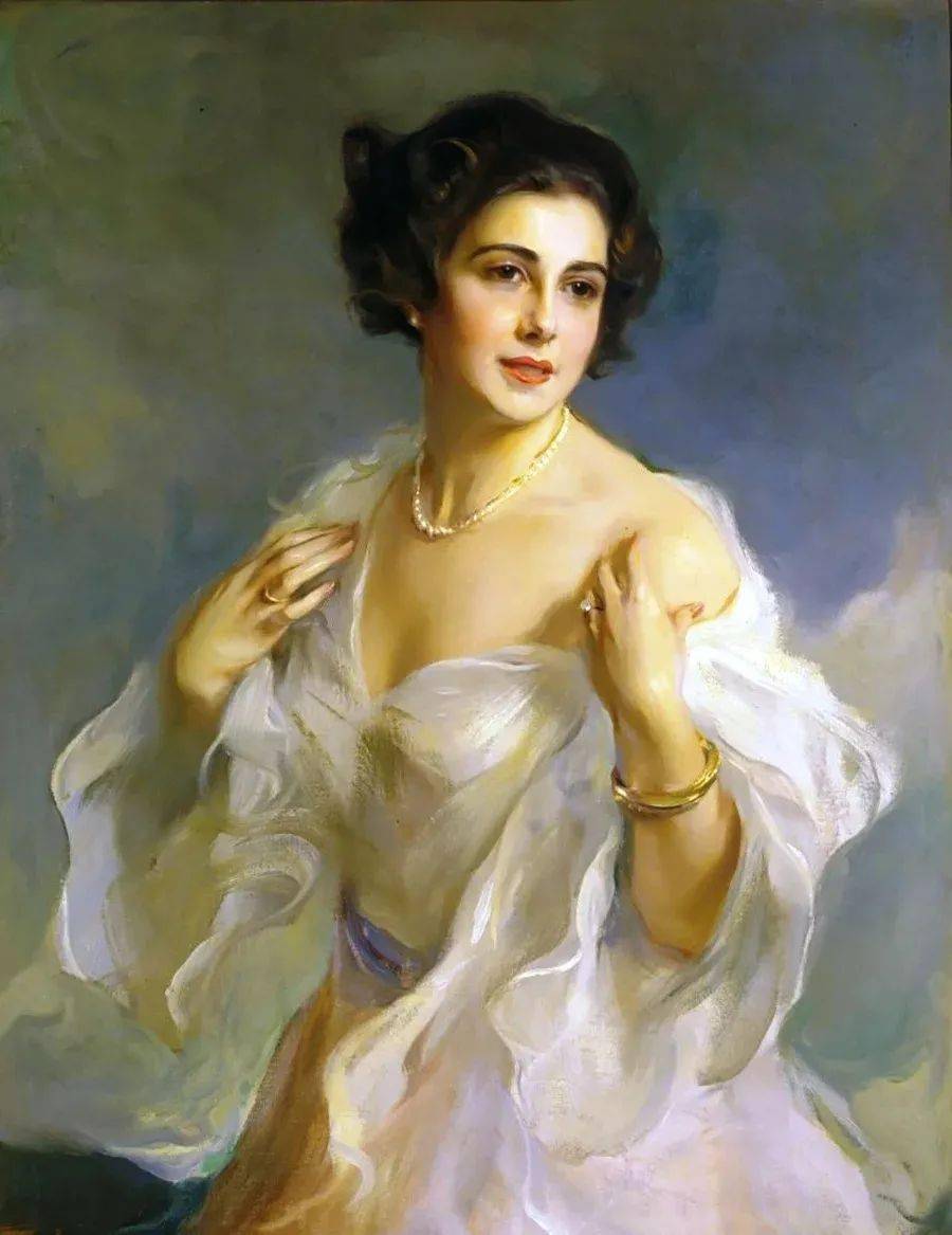 匈牙利德拉兹洛笔下的油画女子贵妇的气质和神韵