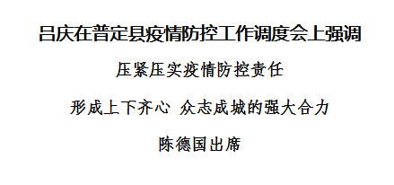 3月19日,普定县委书记吕庆主持召开全县疫情防控工作调度会.